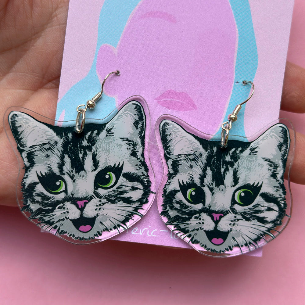 Cheeky cat dangle earrings