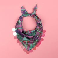Sequin Scarf - Purple & Teal Toadstools Print