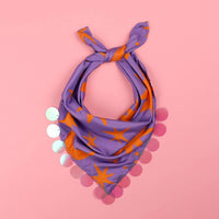 Sequin Scarf - Purple & Orange Celestial Print