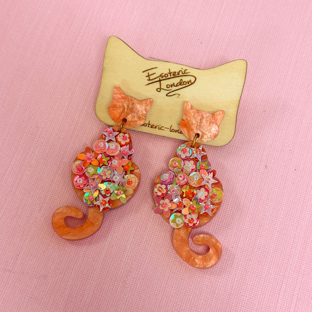 Embellished Cat Dangle Earrings *SAMPLE*