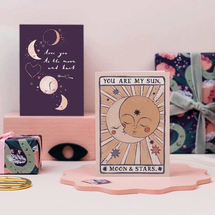 Greetings Card - Sun, Moon & Stars