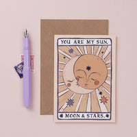Greetings Card - Sun, Moon & Stars