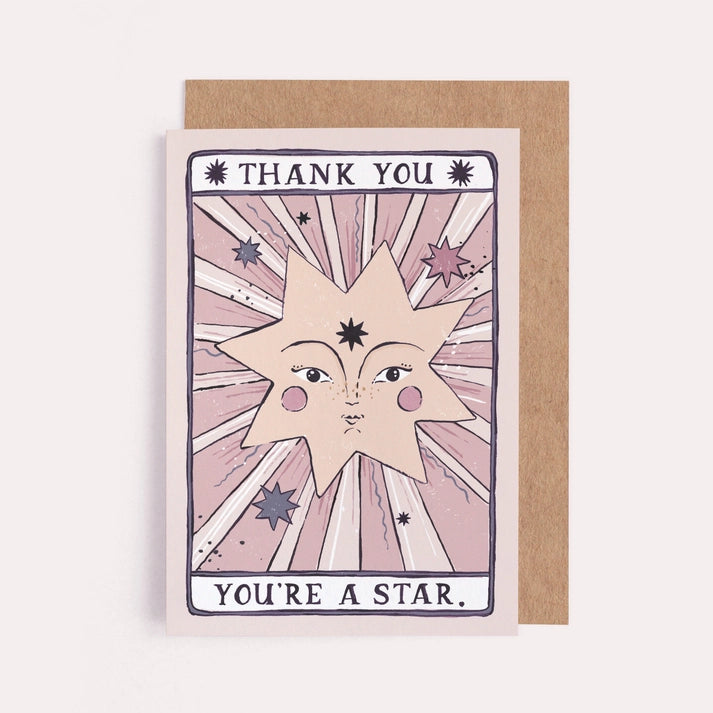 Greetings Card - Thank You, You're a Star