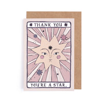 Greetings Card - Thank You, You're a Star