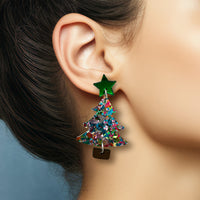 Colour Pop Confetti Tree Christmas Dangle Earrings