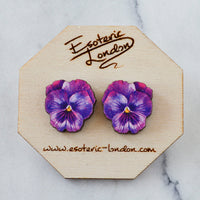 Watercolour Pansy Earrings