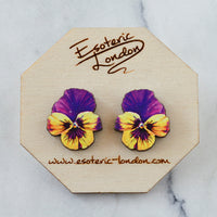 Watercolour Pansy Earrings