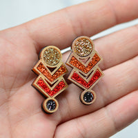 Glitter Amulet Stud Earrings