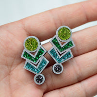 Glitter Amulet Stud Earrings