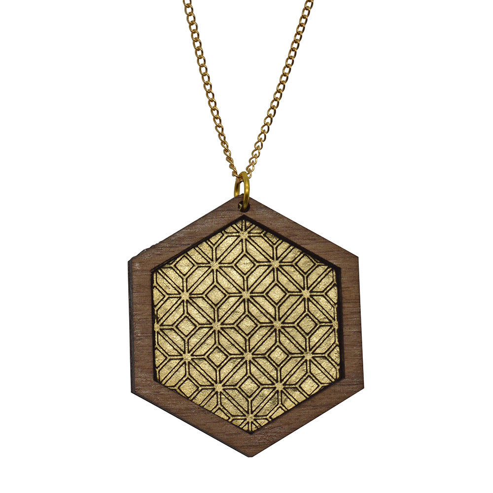 Leather Inlay Necklace - Hexagon – Esoteric Dreamland